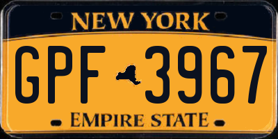 NY license plate GPF3967