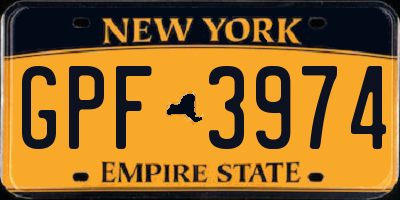 NY license plate GPF3974