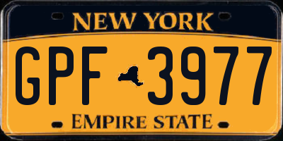 NY license plate GPF3977