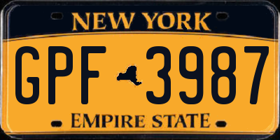 NY license plate GPF3987