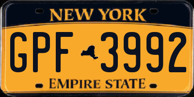 NY license plate GPF3992