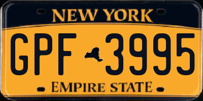 NY license plate GPF3995