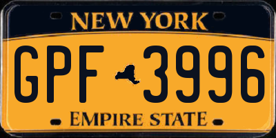 NY license plate GPF3996