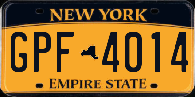 NY license plate GPF4014