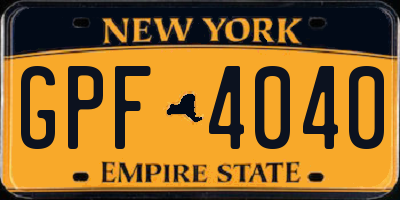 NY license plate GPF4040