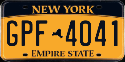 NY license plate GPF4041
