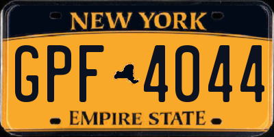 NY license plate GPF4044