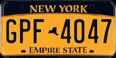 NY license plate GPF4047