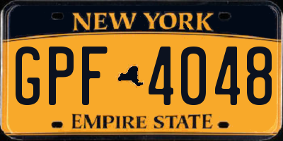NY license plate GPF4048