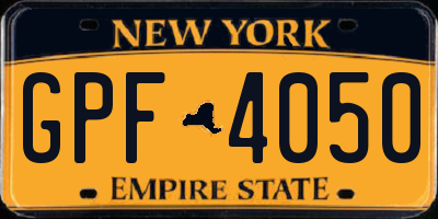 NY license plate GPF4050