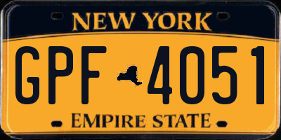 NY license plate GPF4051