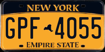 NY license plate GPF4055