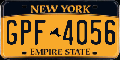 NY license plate GPF4056
