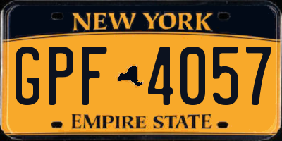 NY license plate GPF4057