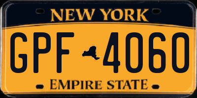 NY license plate GPF4060