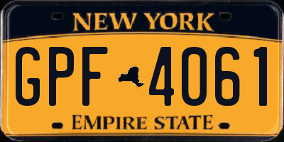 NY license plate GPF4061