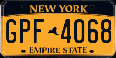 NY license plate GPF4068