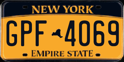 NY license plate GPF4069