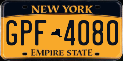 NY license plate GPF4080