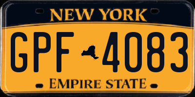 NY license plate GPF4083