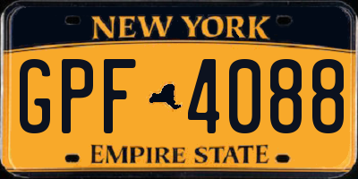 NY license plate GPF4088