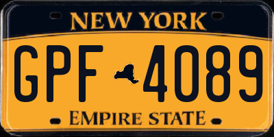 NY license plate GPF4089