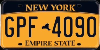 NY license plate GPF4090