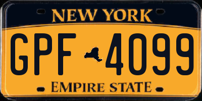 NY license plate GPF4099