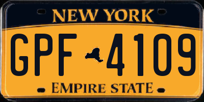 NY license plate GPF4109