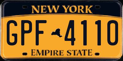 NY license plate GPF4110