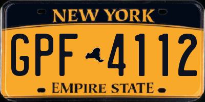NY license plate GPF4112