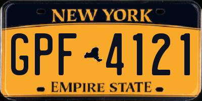 NY license plate GPF4121
