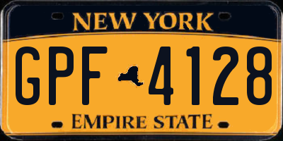 NY license plate GPF4128