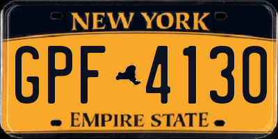 NY license plate GPF4130