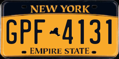 NY license plate GPF4131