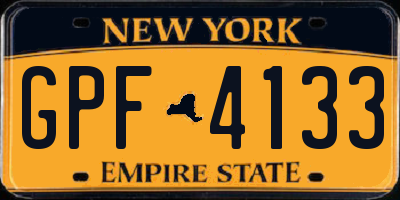 NY license plate GPF4133