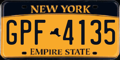 NY license plate GPF4135