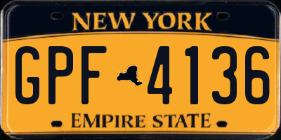 NY license plate GPF4136