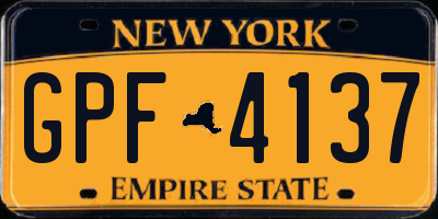 NY license plate GPF4137