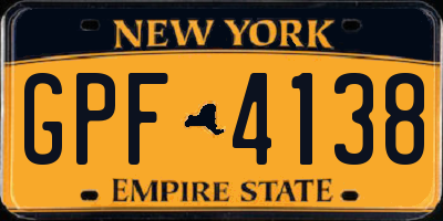 NY license plate GPF4138