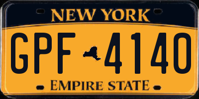 NY license plate GPF4140