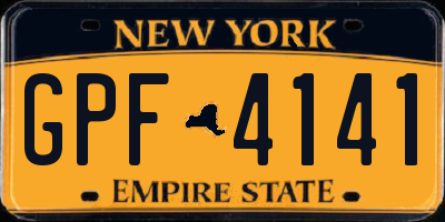 NY license plate GPF4141