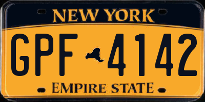 NY license plate GPF4142