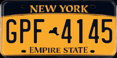 NY license plate GPF4145