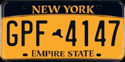NY license plate GPF4147