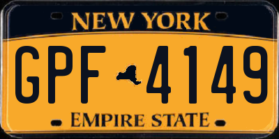 NY license plate GPF4149