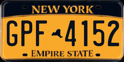 NY license plate GPF4152