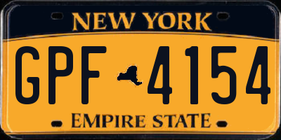 NY license plate GPF4154