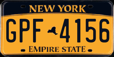 NY license plate GPF4156