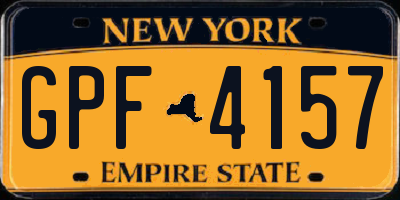 NY license plate GPF4157